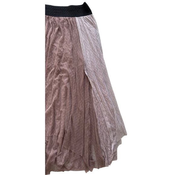 Free People Sheer Layered Tulle Midi Skirt W/ Black Elastic Waistband S - Picture 5 of 10